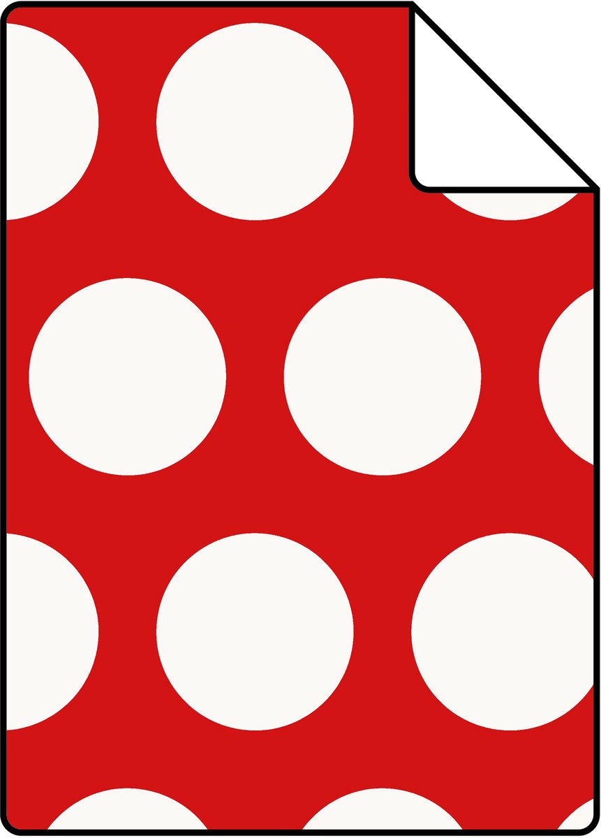Proefstaal ESTAhome behang stippen rood - 26.5 x 21 cm - 138720-S