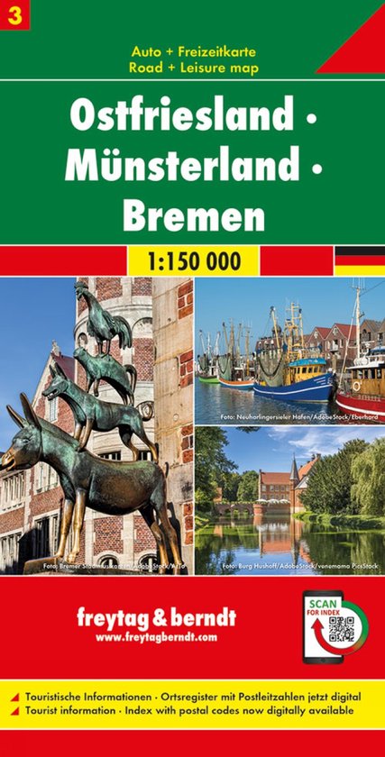 Freytag&Berndt Wegenkaart 03 Ostfriesland, Münsterland, Bre ... - cover