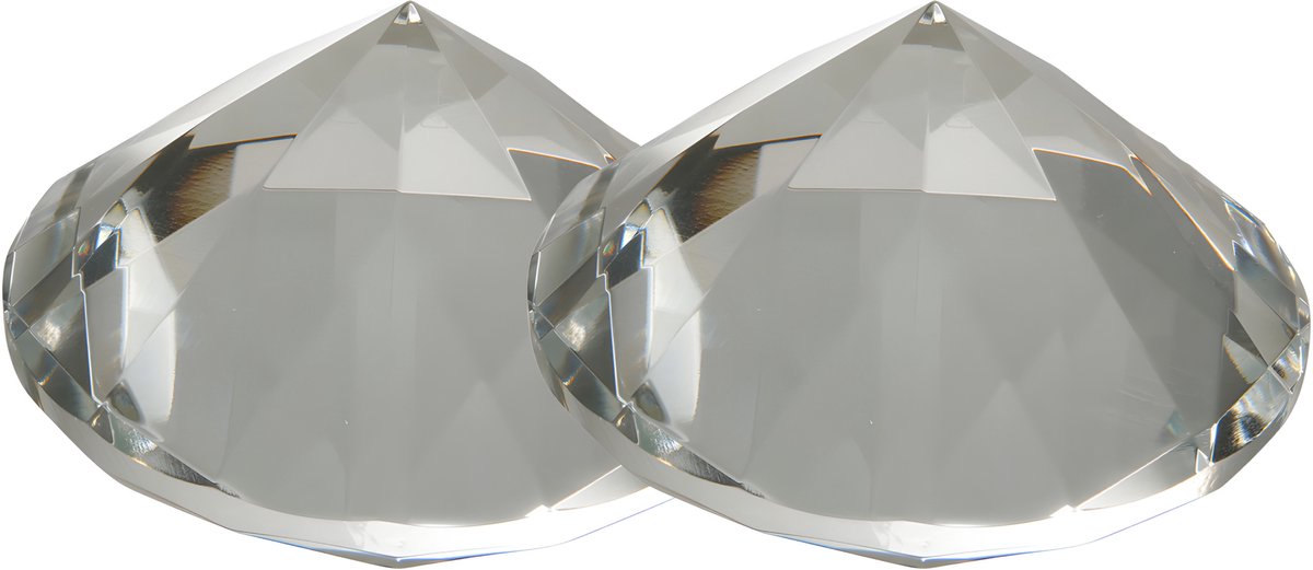 Ostaria Diamanten - 2x - D8 cm - transparant glas - namaak edelstenen