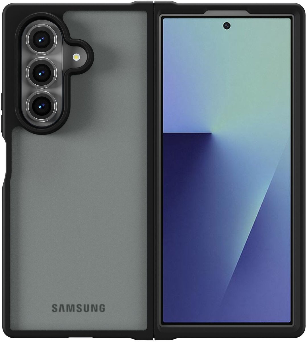 Hoesje Geschikt voor Samsung Galaxy Z Fold 7 - Matte Back Cover - Zwart