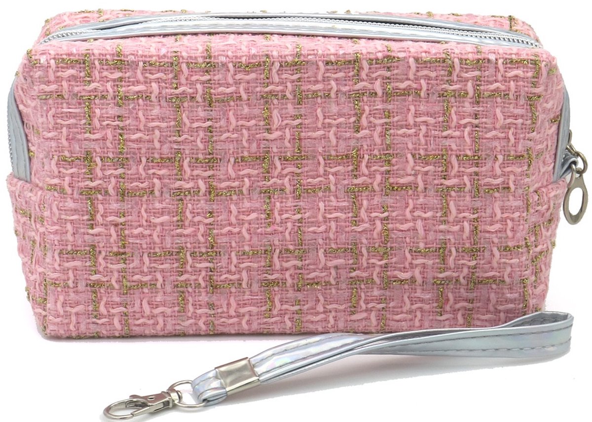 Make-up tas - roze - 17,5x10x6 cm