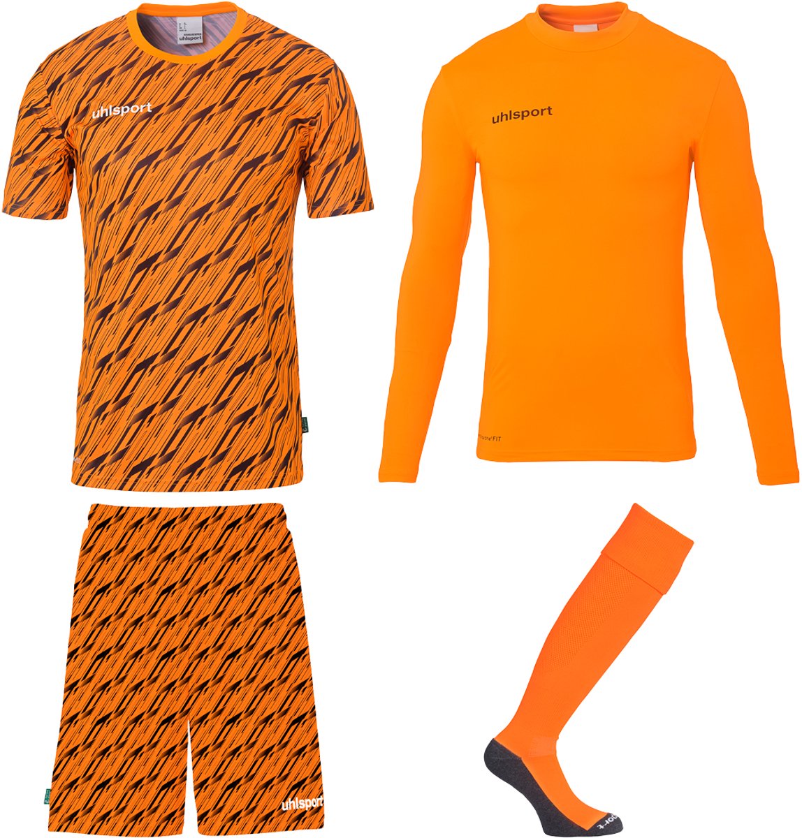 Uhlsport Progressive Keeperset Heren - Fluo Oranje / Zwart | Maat: M