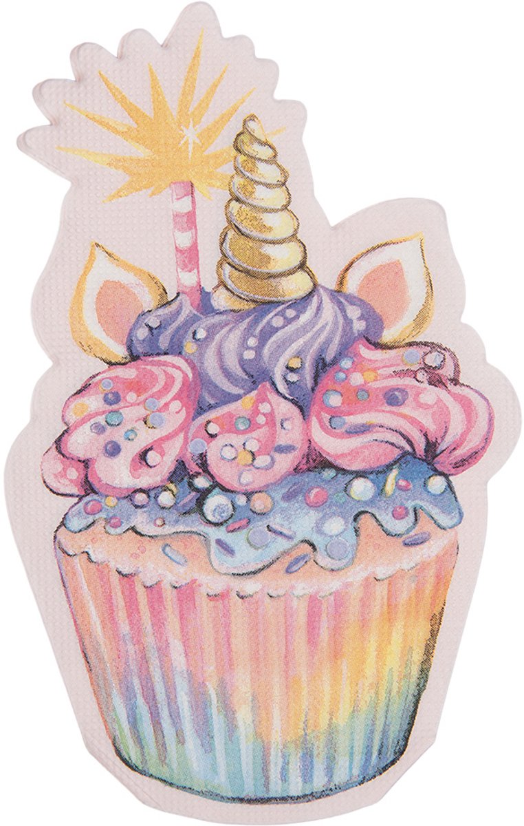 Clayre & Eef Servetten Papier Set van 20 Cupcake Roze Papier