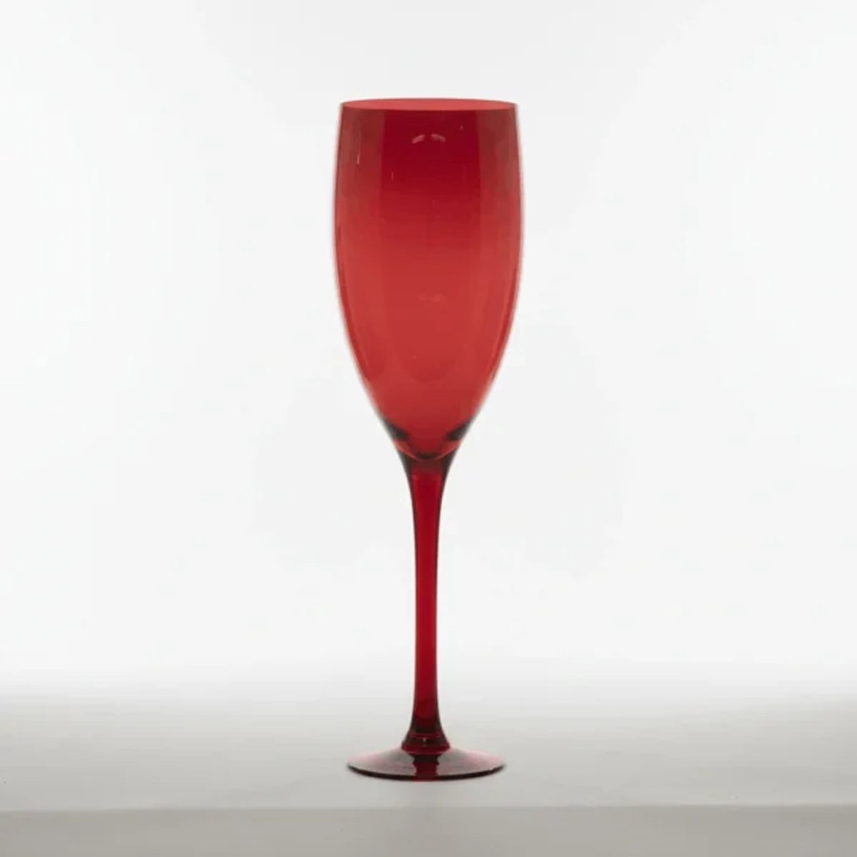 Vino – luxe vaas van amberglas met verfijnde steel - Rood