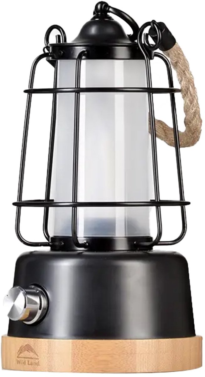 Wild Land Hemp Rope Lantern - Outdoor Lantaarn - Retro Design - Oplaadbaar - Dimbaar Licht - Powerbank Functie - Waterbestendig van Wild Land — afbeelding 2