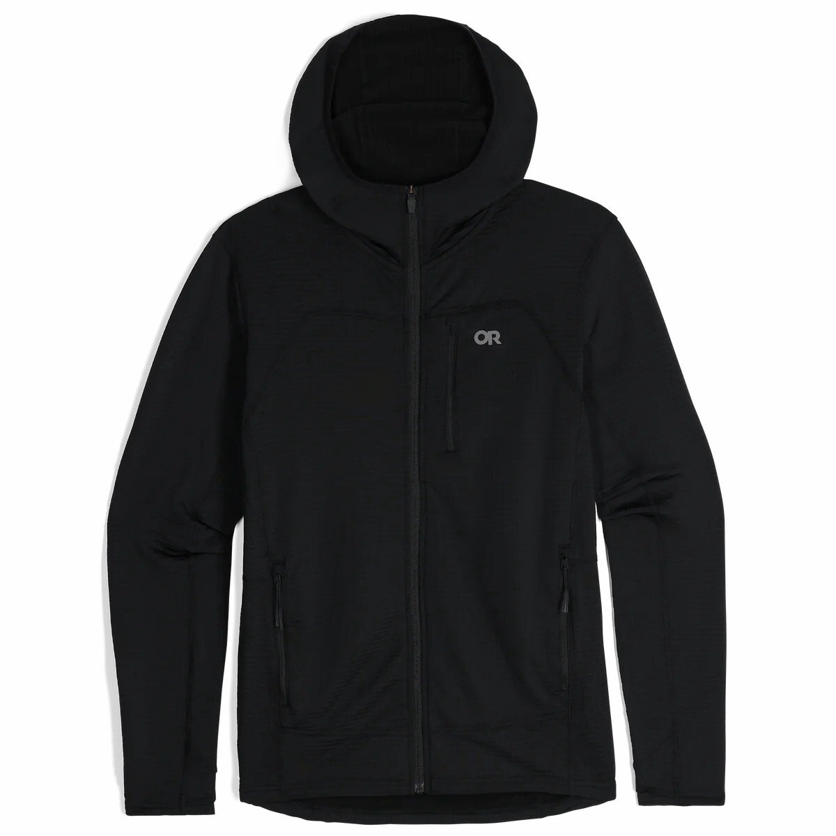 Full zip fleece hoodie Outdoor Research Vigor Grid Zwart