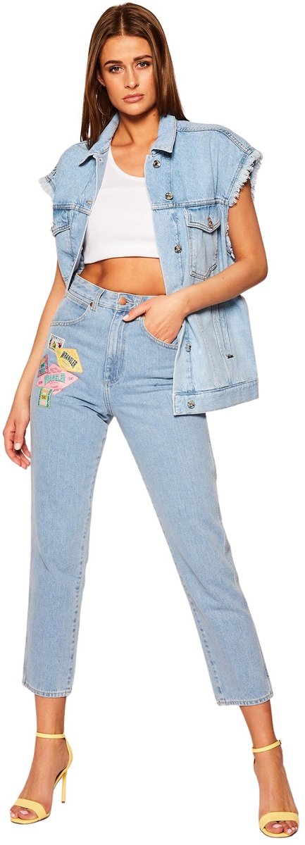 Damesjeans Wrangler Mom Blauw