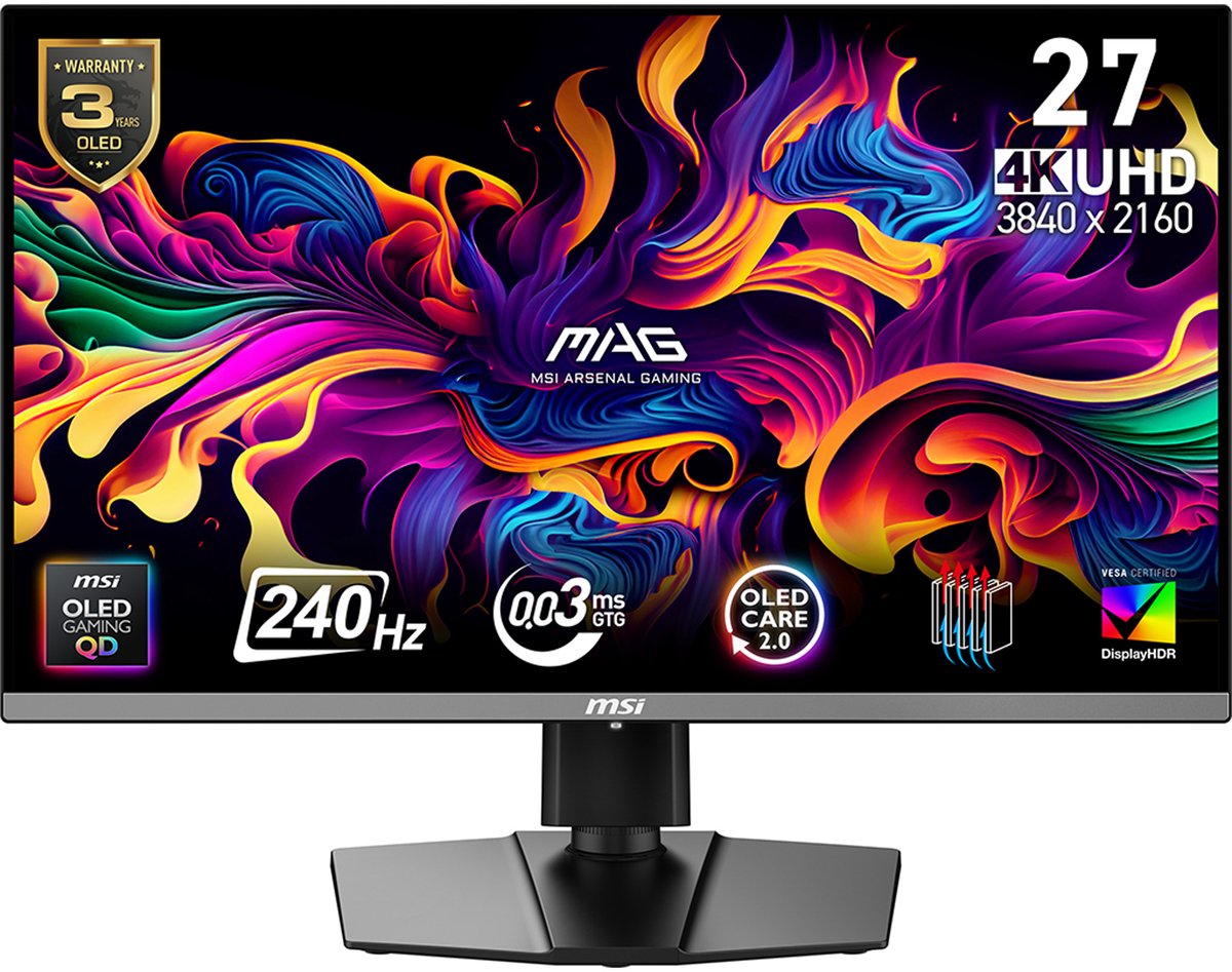 MSI MAG 272UP QD-OLED Gaming Monitor 26.5 Inch 240Hz - Product - €660,79