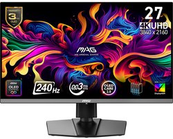 MSI MAG 272UP QD-OLED X24 - UHD Gaming Monitor - 26.5 Inch - 240Hz - USB-C PD 15W