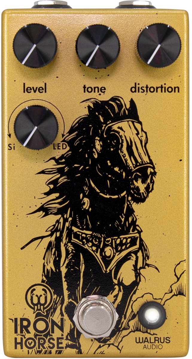 Walrus Audio Iron Horse V3 distortion effectpedaal met Silicon & LED clipping diodes