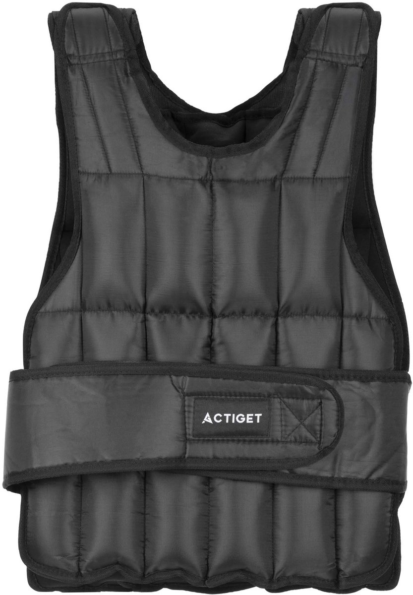 Actiget® Gewichtsvest - Verzwaard Vest - Trainingsvest - Crossfittvest - Hardlopen / Cardio - Verstelbaar - 10 Kg - Zwart