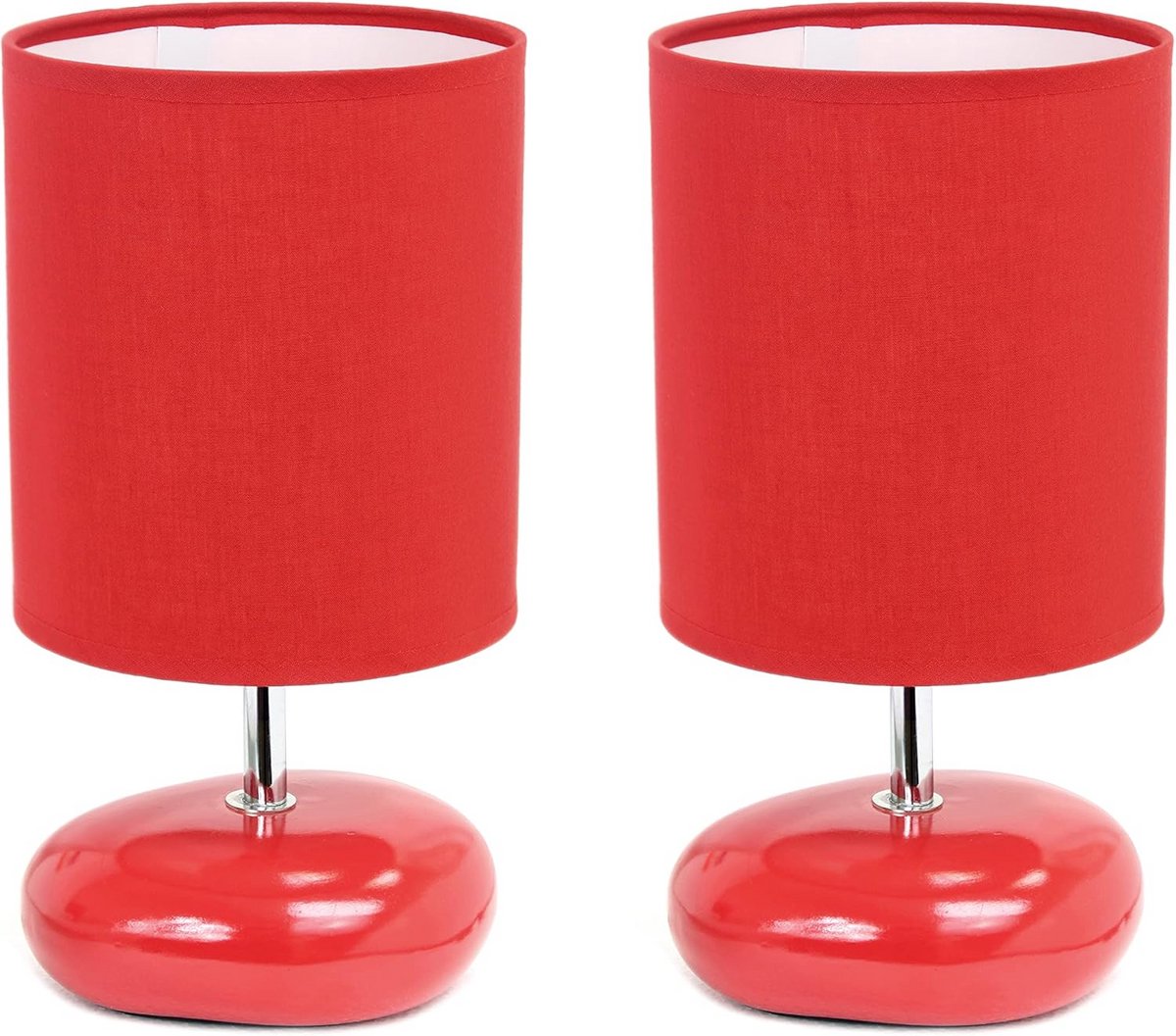 Set van 2 Kleine Lampen in Steenlook, Rood