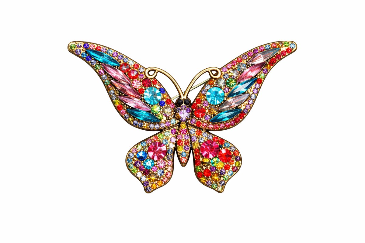 Vlinderbroche - Elegante Broche met Kristallen | Twinolo
