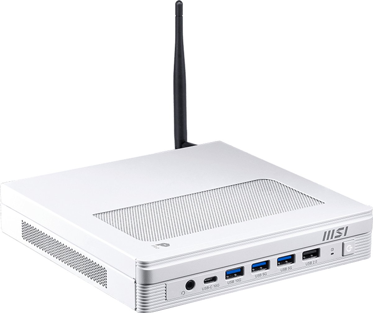 MSI PRO DP10 A14MG-007BEU PC's/werkstation Intel® Pentium® Gold G7400 1,1L maat pc Mini PC barebone Wit thumbnail 6