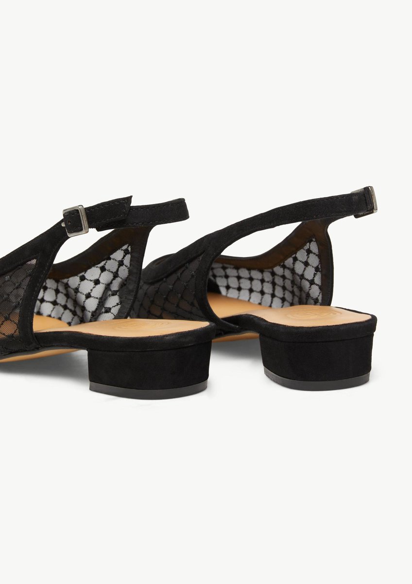 comma - female - Slingback ballerina's van suède en mesh