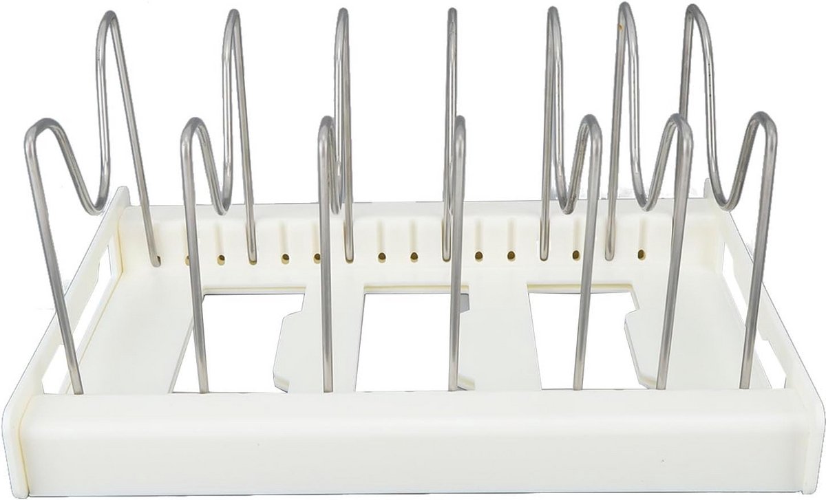 Uitbreidbare Pan en Deksel Organizer van RVS - Anti-Slip Keukenopslag