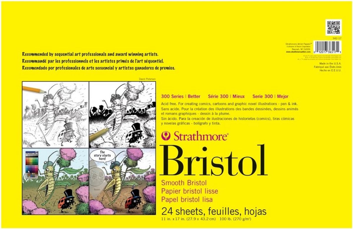 Glad Bristol Papier 11x17 voor Tekenen en Inktwerk - 24 Vellen
