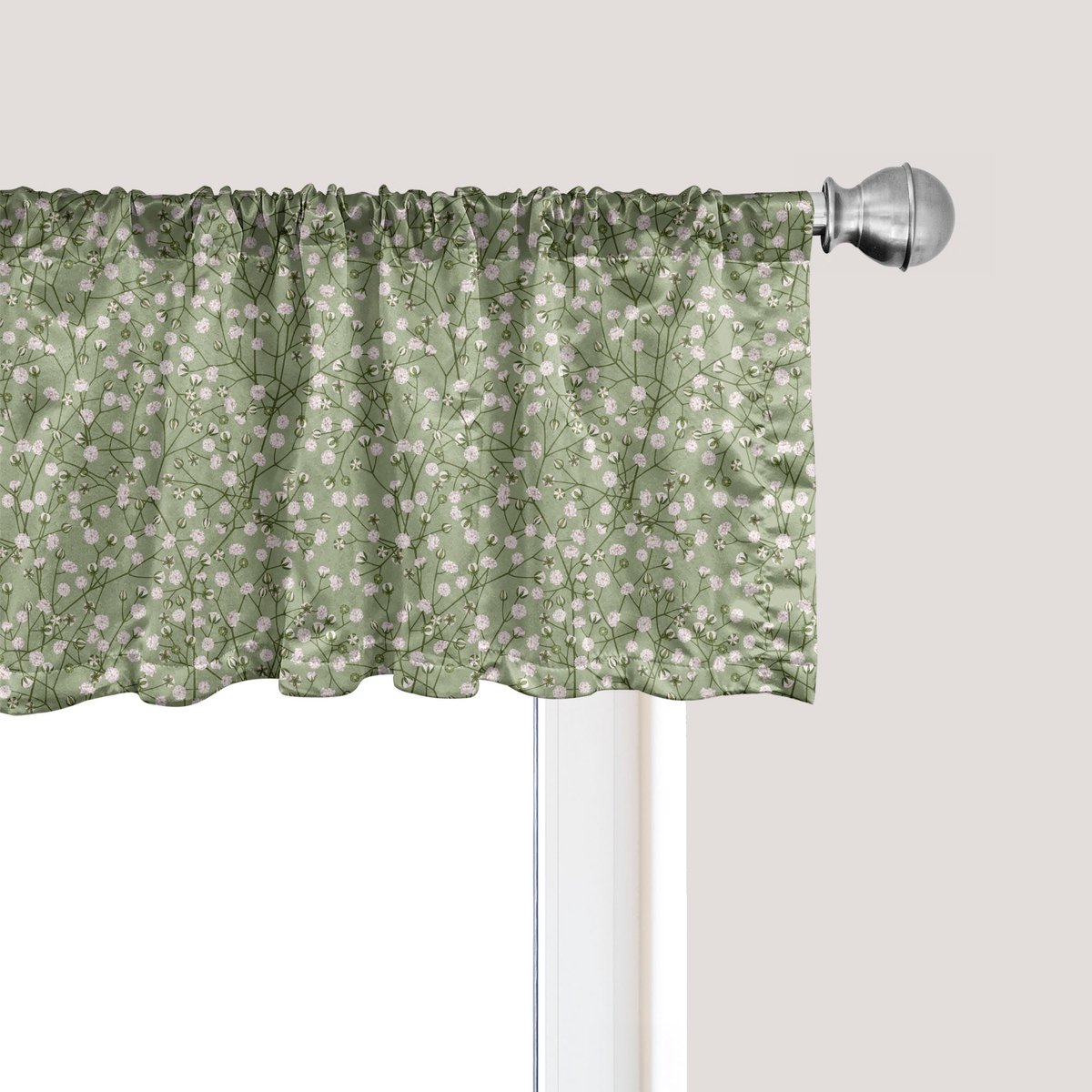 ABAKUHAUS Natuurlijke raamvalance, gordijnvalance voor keuken en slaapkamer met tunnelzoom, 137 cm x 45 cm, meerkleurig
