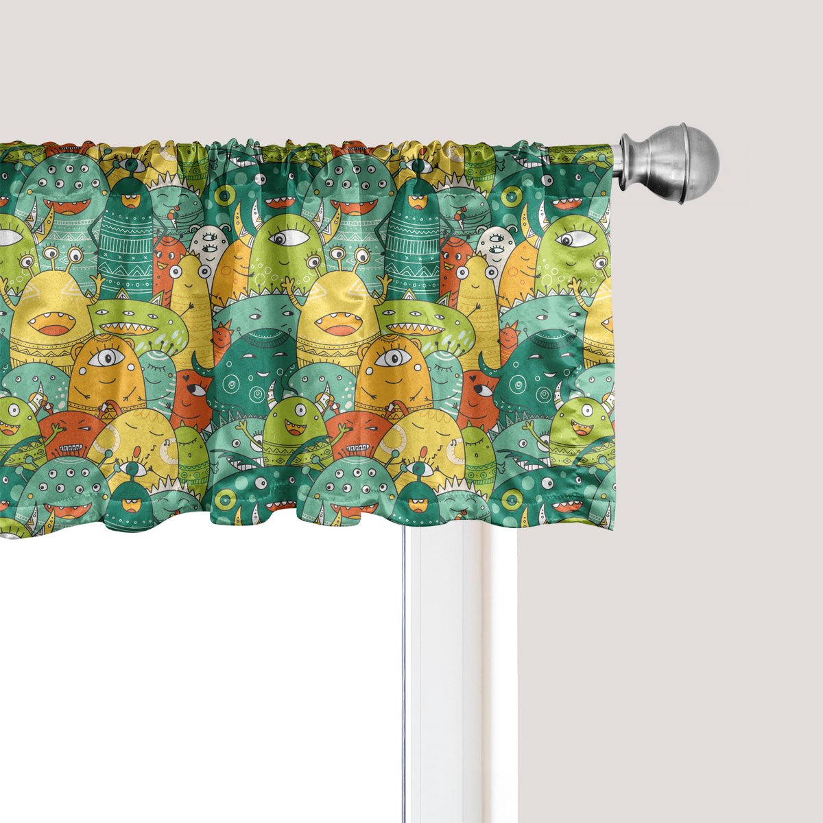 ABAKUHAUS Kleuterschool Raamvalletje, Gordijnvalletje voor Keuken en Slaapkamer Decoratie met Tunnelzoom, 137 cm x 45 cm, Meerkleurig
