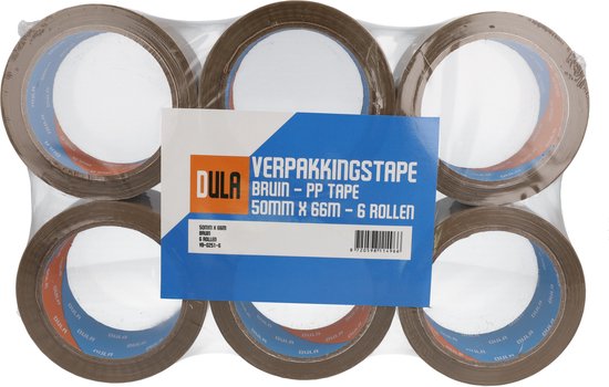 DULA Ruban d' Ruban d'emballage Marron 6 rouleaux 50 mm x 60 m