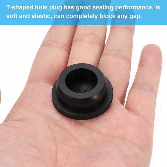 6x Ronde Siliconen Rubberen Gat- en Flessenpluggen voor Gatdiameter 27 mm - Zwart van Merkloos — afbeelding 2
