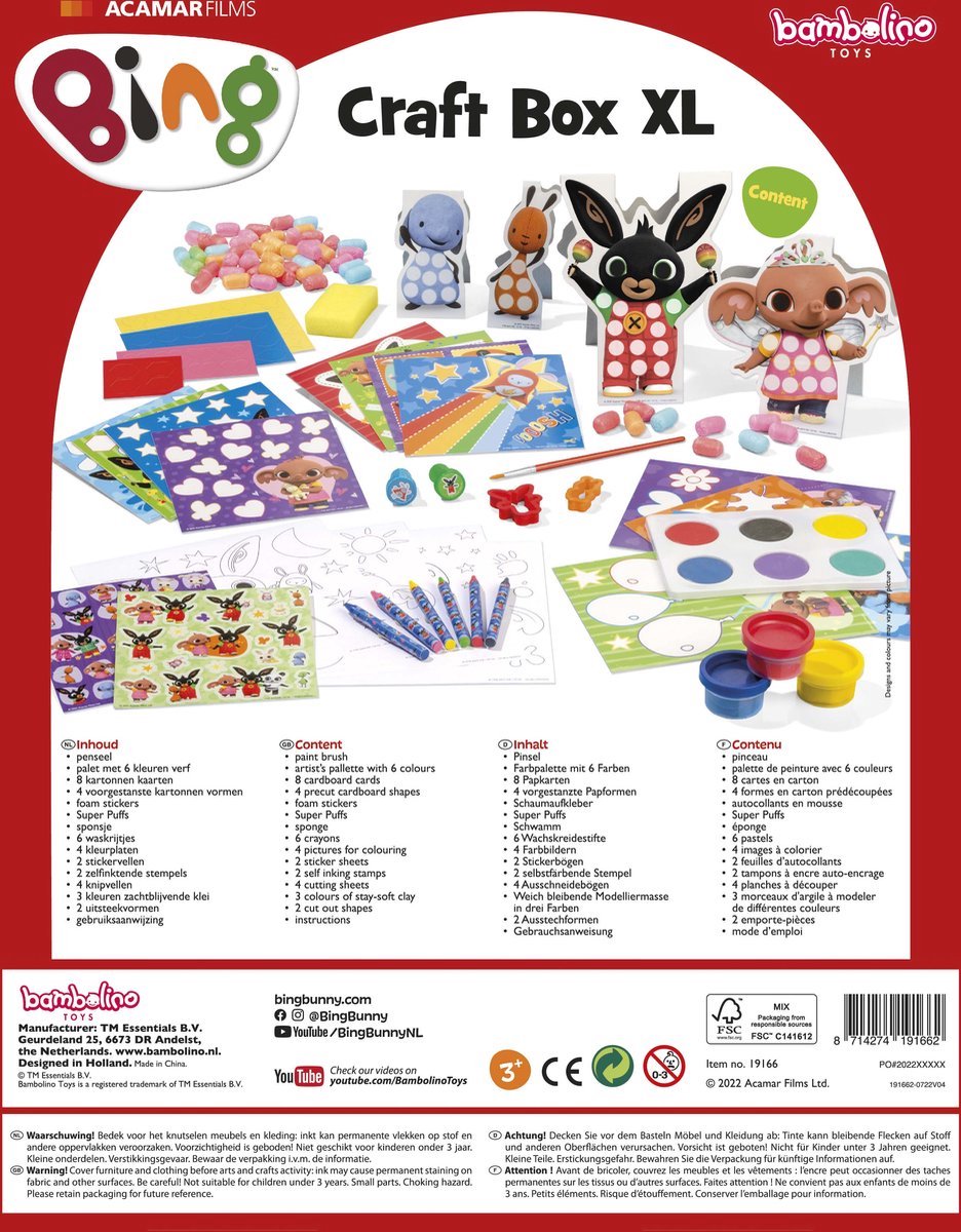 Bing XL Knutselkoffer, knutselpakket junior creatief speelgoed voor jongens en meisjes knutselen - vanaf 3 jaar - Bambolino Toys cadeautip kleuter - knutselbox junior — afbeelding 8
