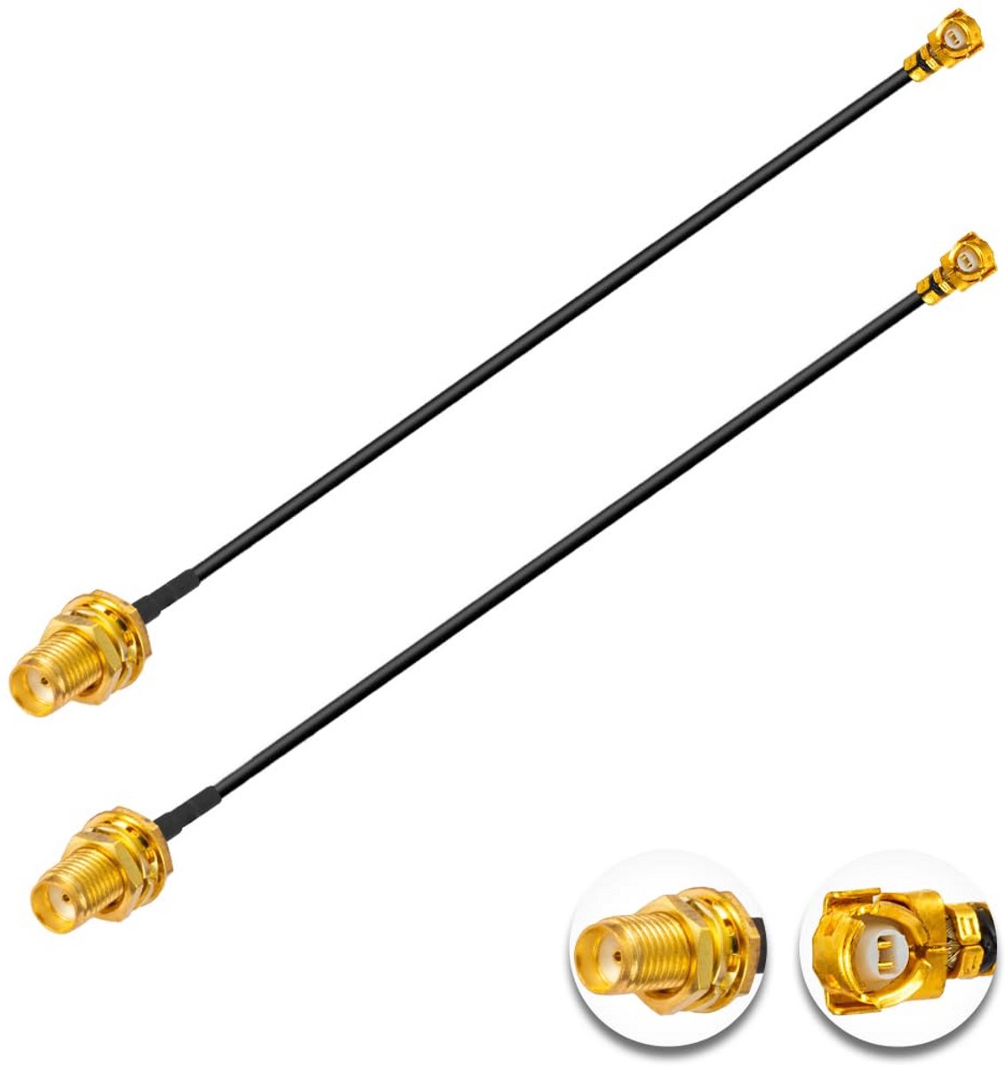2 Stuks U.FL naar SMA Vrouwelijke Antennekabel Kort (5cm) voor WiFi Routers en Mini PCIe