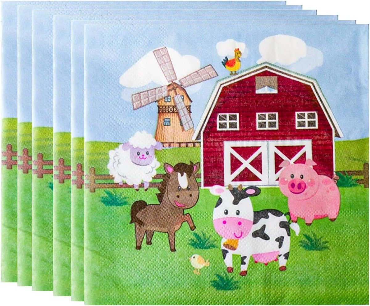 Servetten Set Boerderij Thema Katoen Wasbaar