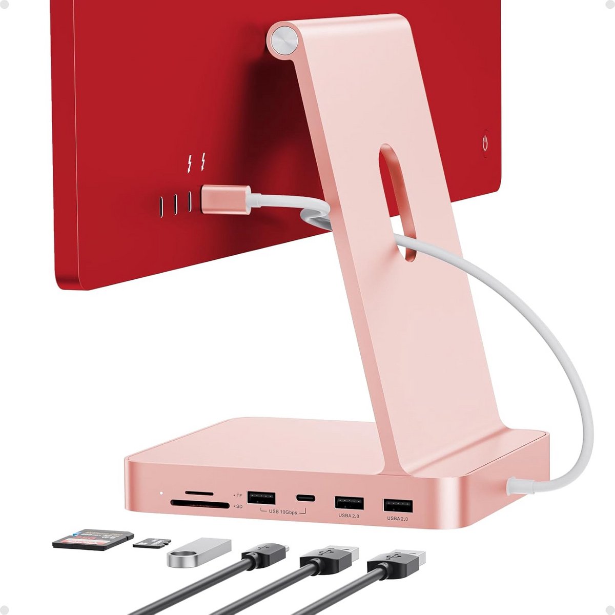 USB C Hub 7-in-1 voor iMac 24 inch met M.2 NVMe SSD Slot en 10Gbps Snelheid