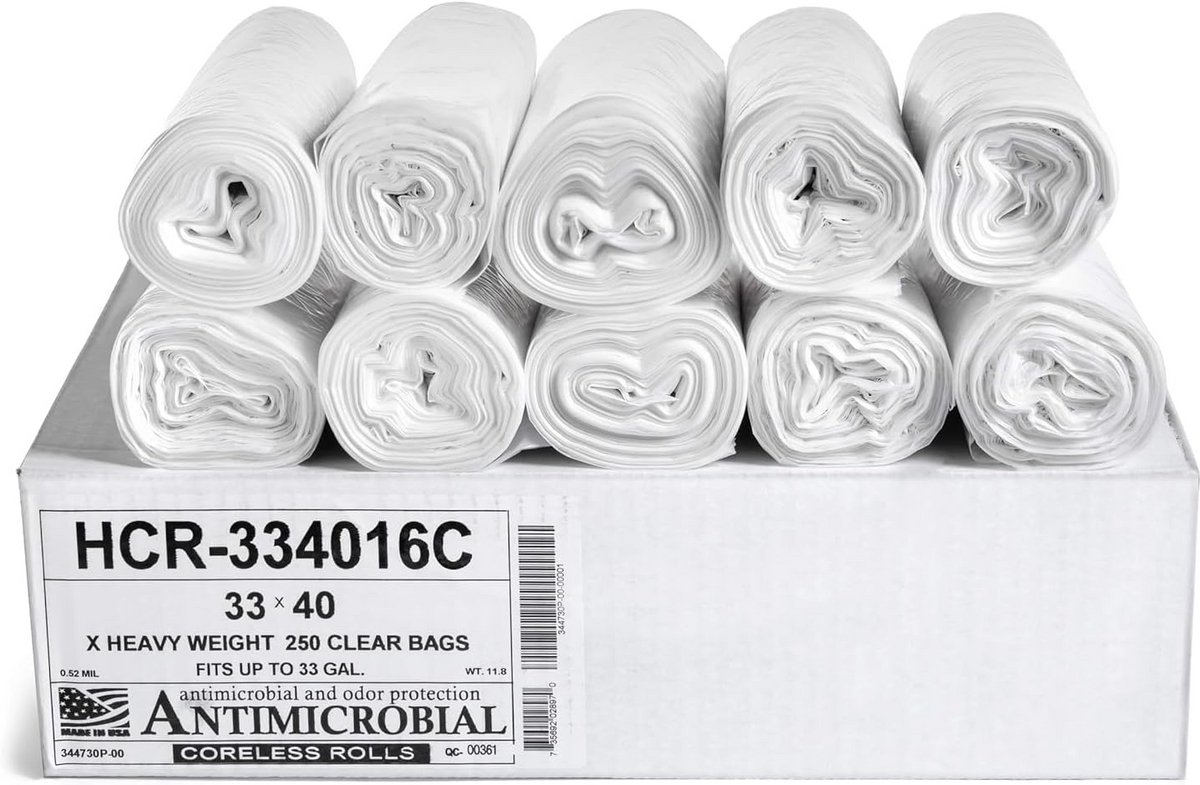 Lichtgewicht Afvalzakken Hoge Dichtheid - 33 Gallon - Sterk Geseald - 250 Stuks