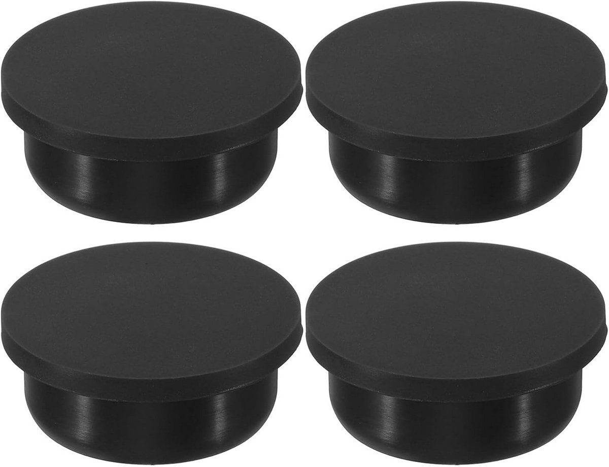 Siliconen Rubberen Gatstoppen Rond Zwart 34-35 mm Diameter 4 Stuks