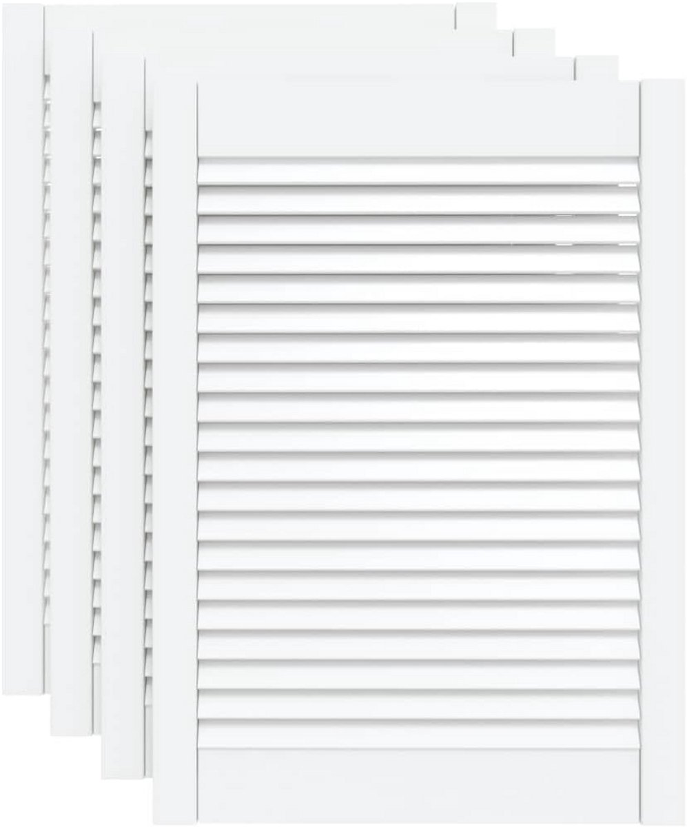 Set van 4 Kastdeuren met Lamellen 69x49,4 cm Massief Grenenhout Wit