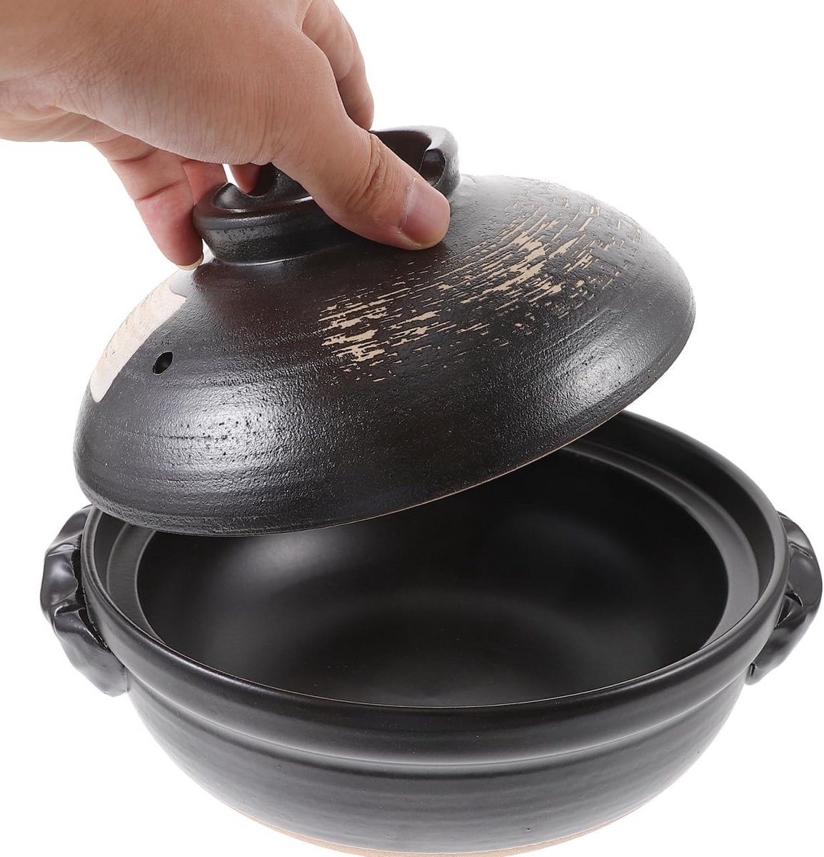 Keramische Terracotta Stoofpan met Antiaanbaklaag - Geschikt voor Stomen en Koken