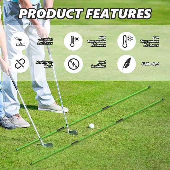Set van 2 Golf Alignment Sticks - Inklapbare Trainingshulpmiddelen voor Putt en Swing Correctie — afbeelding 4