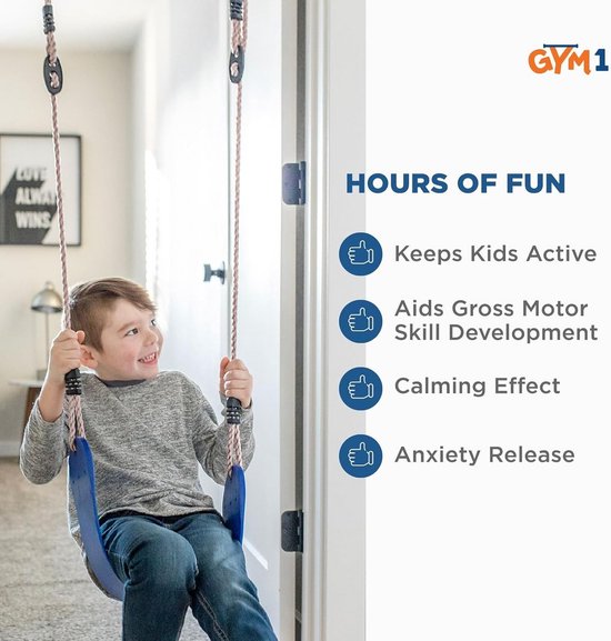 Indoor Trainingsbalk en Sensorische Schommel voor Kinderen en Volwassenen - Deuropening Fitness — afbeelding 5