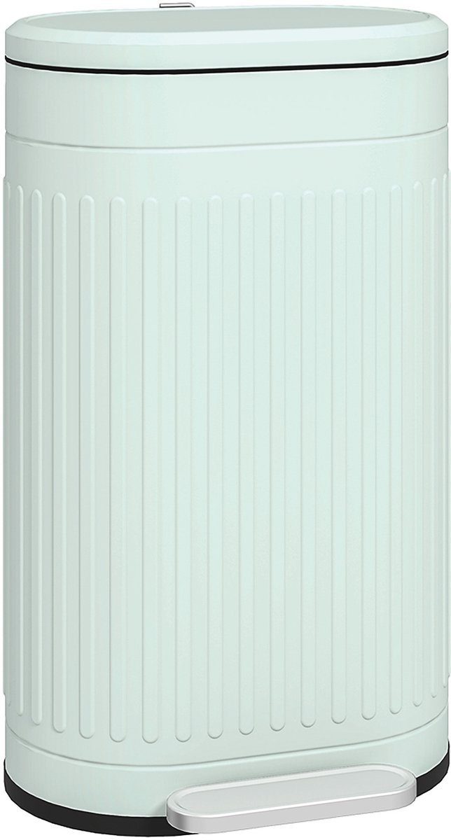 Homcom Afvalemmer-Metaal, Kunststof-36,5L x 31,2B x 60,8H cm-Groen