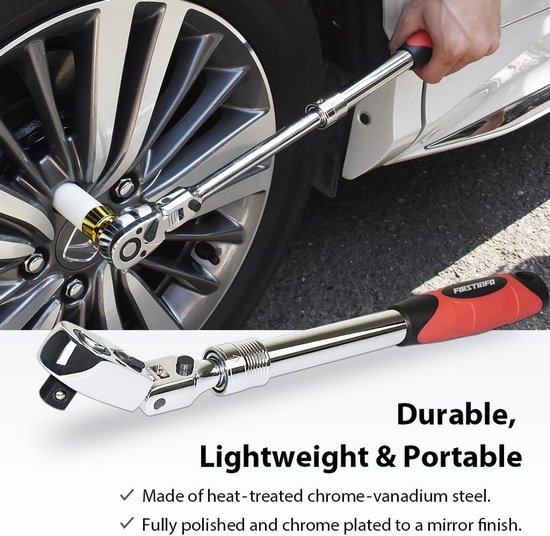 Verstelbare Ratel Sleutel 1/4 Inch met Flexibele Kop en 72 Tanden | bol