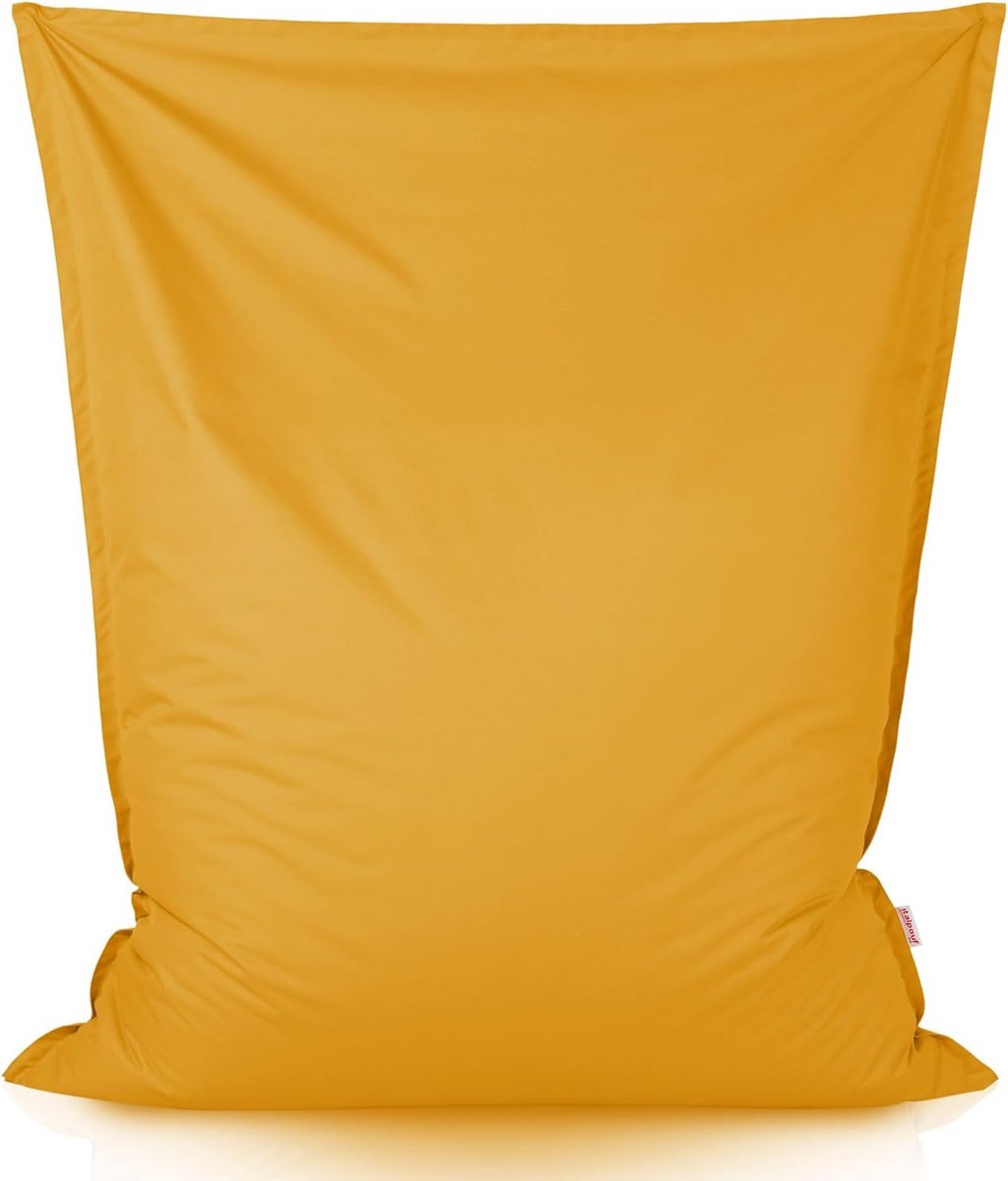 Grote XXL Rechthoekige Zitzak Geel 135 x 175 cm met EPS Vulling voor Binnen en Buiten