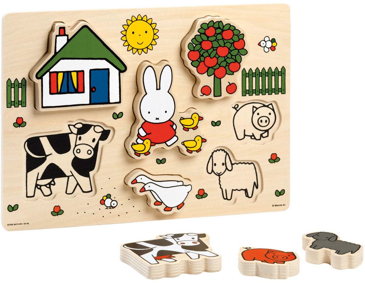 Nijntje houten puzzel, vormenpuzzel - educatief speelgoed junior - peuter, kleuter - vanaf 1 jaar - Bambolino Toys cadeau tip — afbeelding 8
