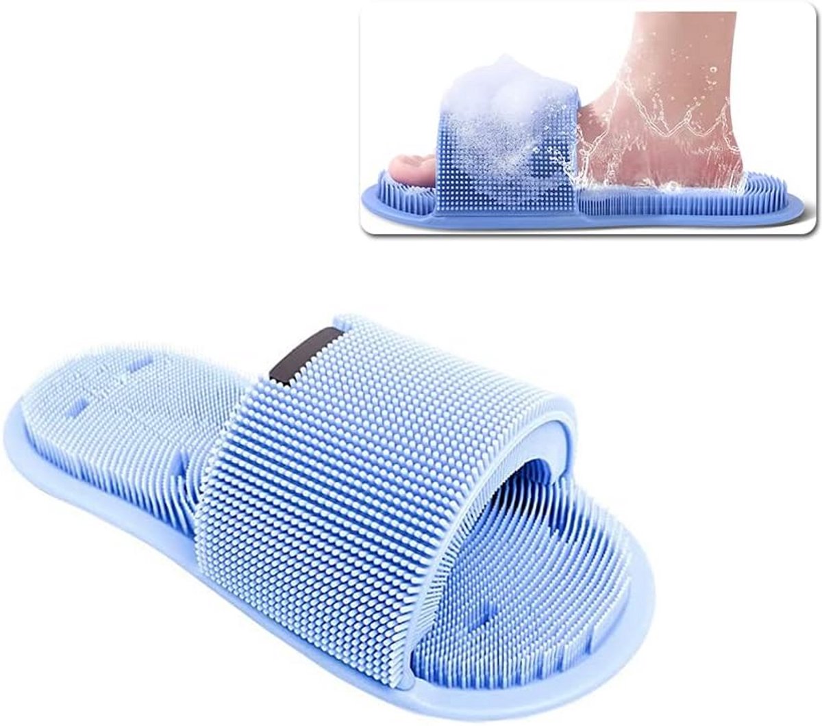 Zachte Siliconen Voetscrubber voor Douche met Zuignappen - Reinigt en Masseeert