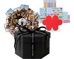 Innovaland - Explosion Box - Incl. Kleuren Pennen en Stickervellen - XXL - Foto Box - Fotoalbum - Fotoboek - Mistery Box - Album - Explosie box - Knutselen - Fotobox - Opbergdoos - Unieke geschenkdoos