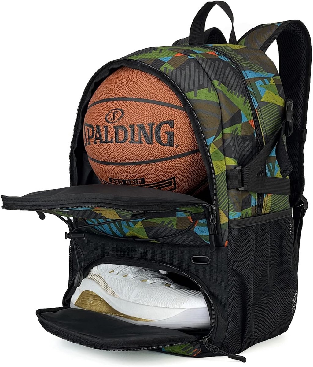 Sportrugzak met Ballen- en Schoenencompartiment - Ideaal voor Basketbal, Voetbal, Gym en Reizen