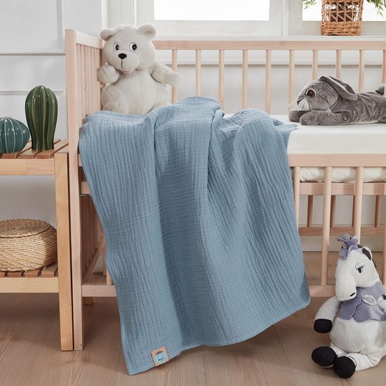 Biologische Badponcho met Capuchon voor Baby's en Kinderen 75x100 cm - Zacht Mousseline Katoen — afbeelding 3