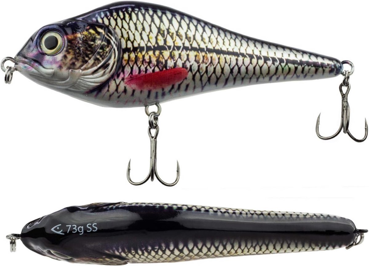 Langzaam Zinkende Jerkbait voor Snoek en Baars - 15 cm, 73g Kunstaas met Scherpe Mustad Haken