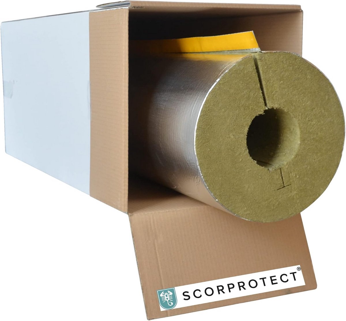 Steenwol Buisisolatie met Aluminium Bekleding | 108 x 100 mm | Hoge Isolatiewaarde