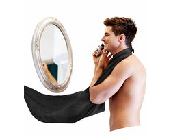 Baardschort | Scheerschort | Baard Verzorging | Baard Accessoires | Beard Cape | Haar Opvangen Tijdens Scheren | Met Zuignappen | 75 x 110 CM I Zwart