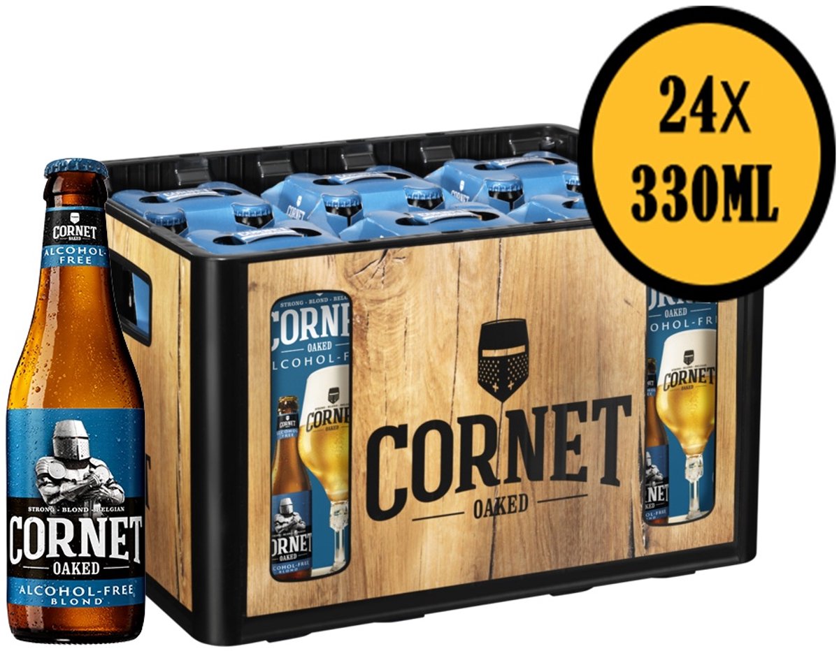 Cornet Alcohol-free Bier - Belgisch Speciaalbier 0.3% - 24 Flessen van 33cl