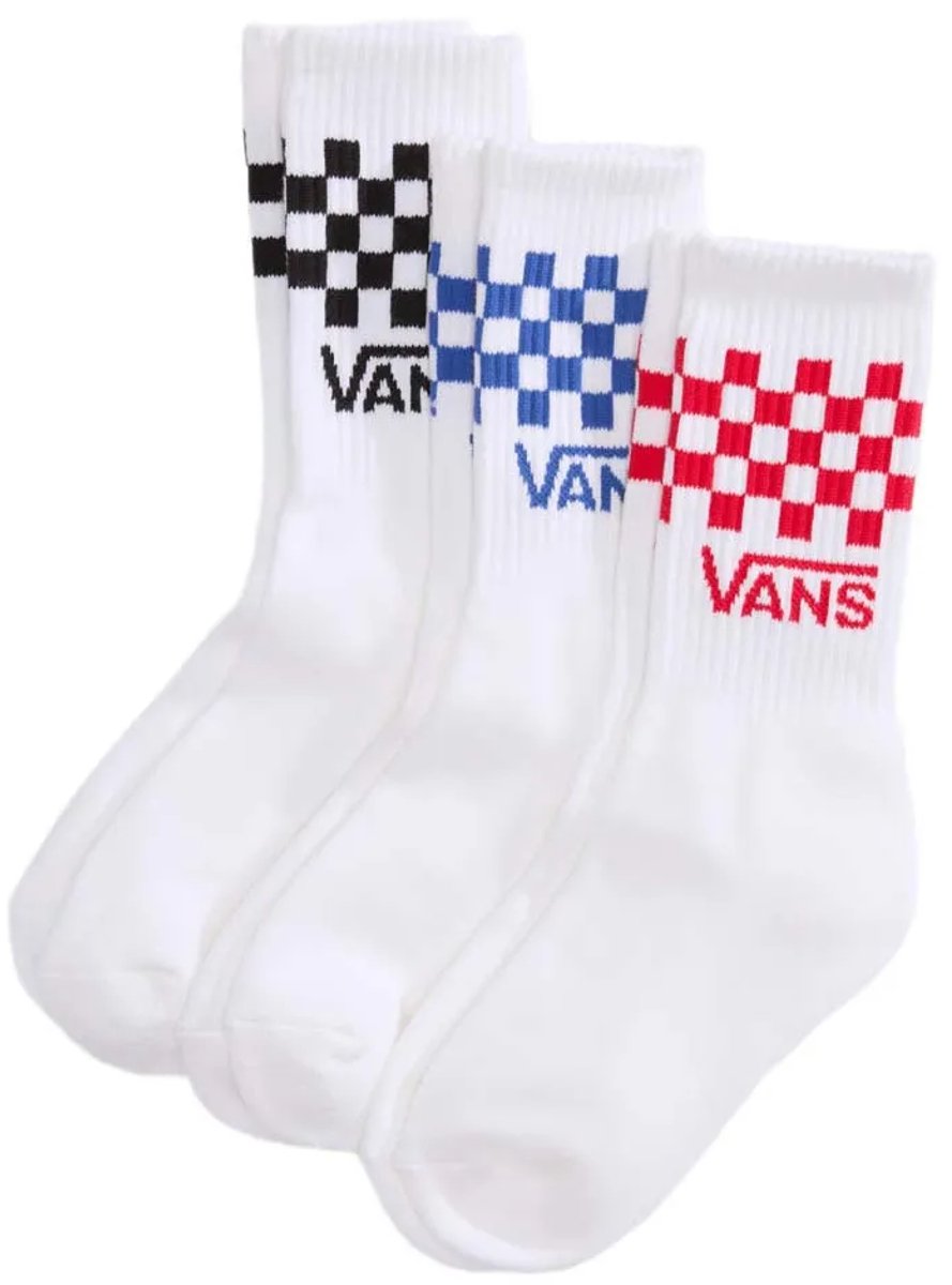 Vans Classic Check Crewsokken 3 Eenheden Kinderen Wit
