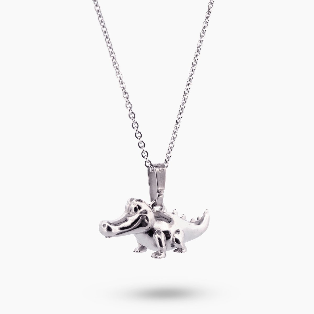 Pinchme Charms - Krokodil Bedel – Stoer met een glimlach - Echt zilver - Handgemaakt in Nederland - Luxe cadeauverpakking - Ketting Sieraden