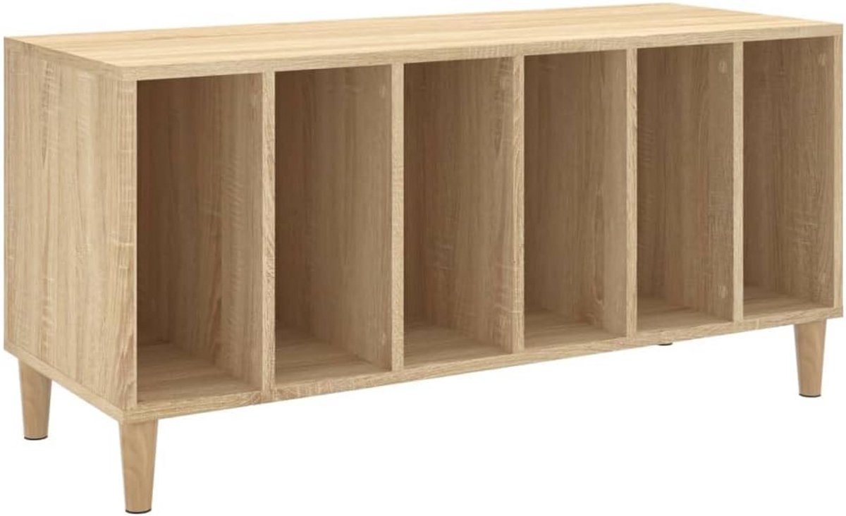 Draagbare Platenbak Eiken (Sonoma) 100 cm - Multiplexhout voor Vinyl